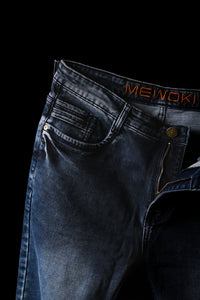 REGULAR FIT MID WASH DENIM JEANS