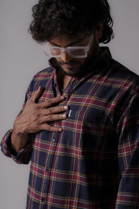 FLANNEL COLOR CLONED BLUE SHIRT