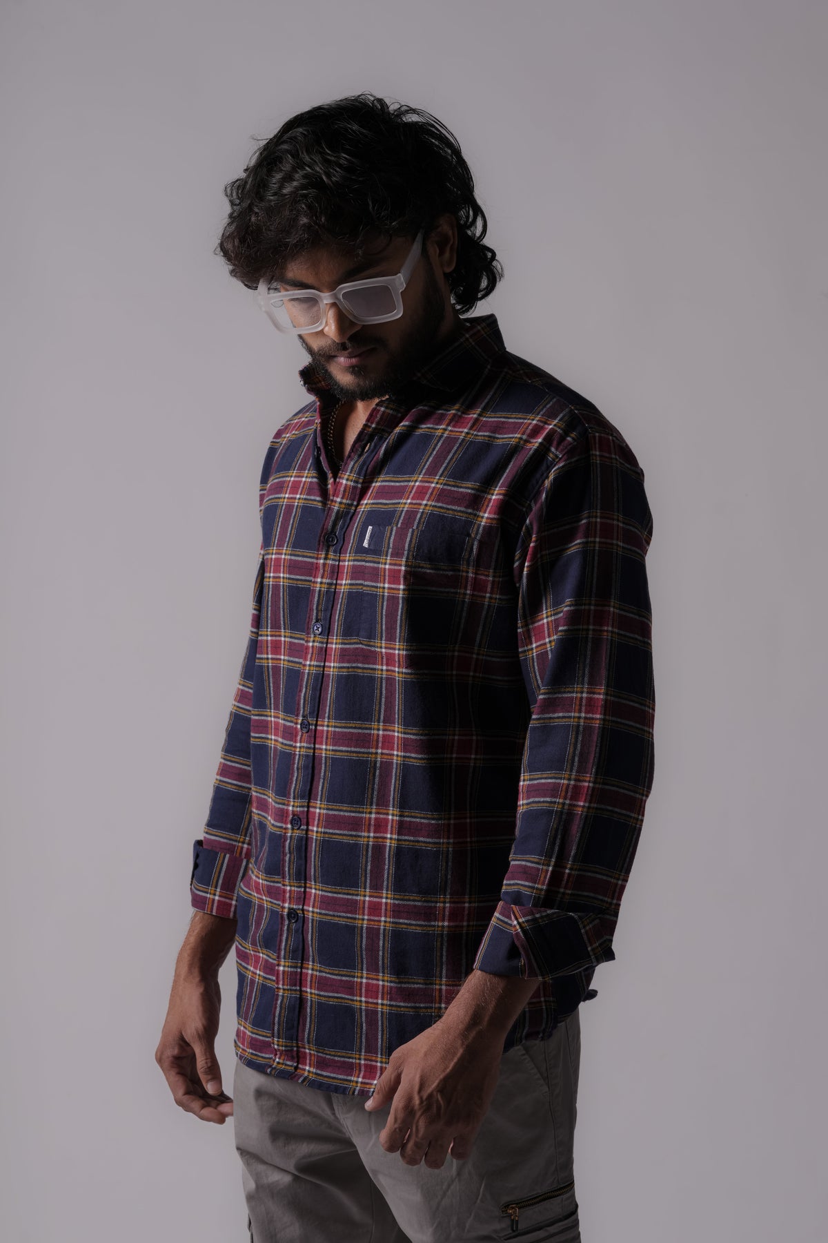FLANNEL COLOR CLONED BLUE SHIRT